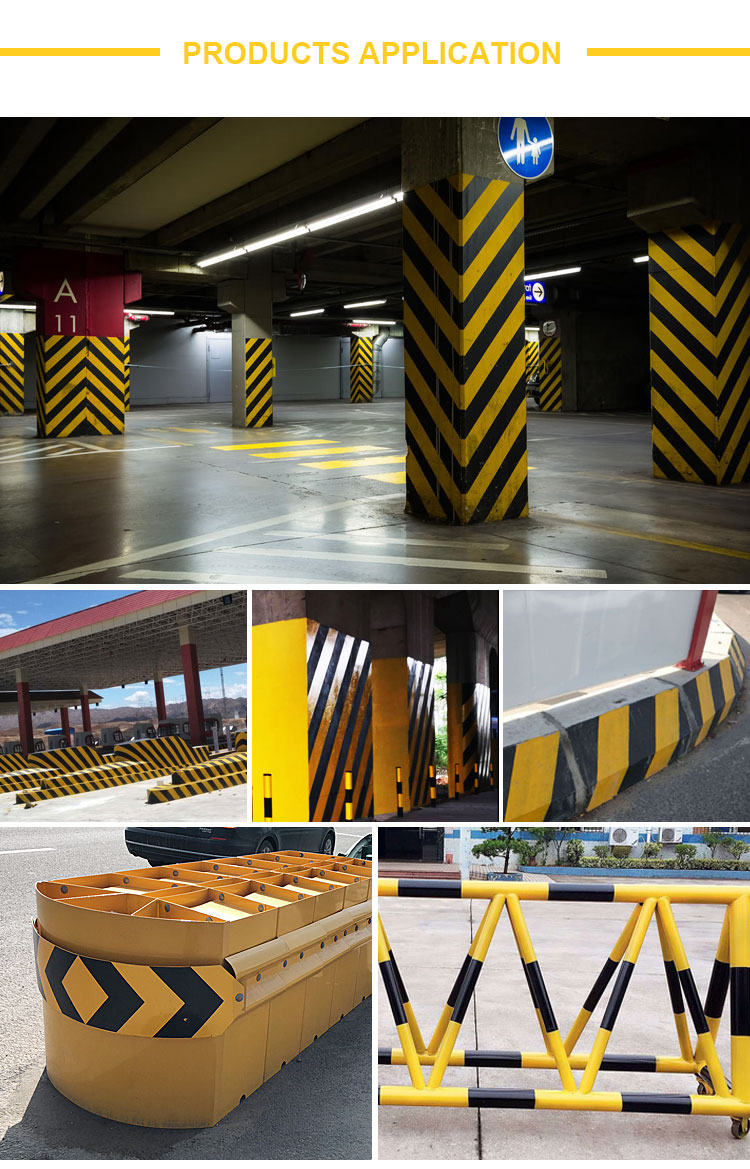 Yellow black hazard reflective sheeting