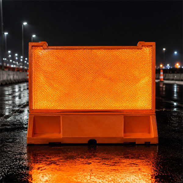 Temporary Road Work Warning Barricades with Reflective Film